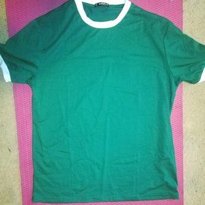 Green Shein Tshirt with white trim